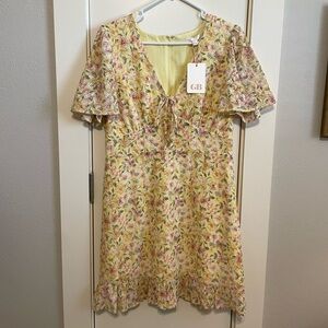 Gianni Bini GB embroidered ruffle hem floral dress